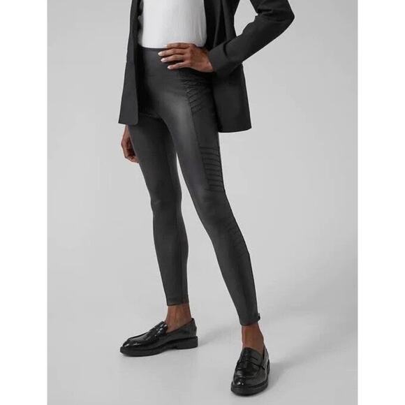Athleta Pants - Athleta Delancey Gleam Moto Tights Leggings Black Ankle Zip Womens Size Medium